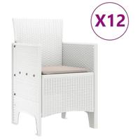 Tuin Eetset 13 pcs Wit Polt riet - thumbnail