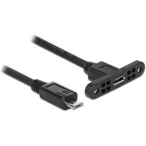 Delock 85245 USB-kabel USB 2.0 USB-micro-B stekker, USB-micro-B bus 0.25 m Zwart Delock 85245 USB-kabel USB 2.0 USB-micro-B stekker, USB-micro-B bus 0.25 m Zwart