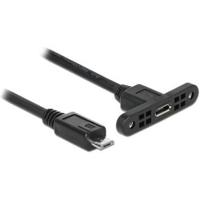 Delock USB-kabel USB 2.0 USB-micro-B stekker, USB-micro-B bus 0.25 m Zwart 85245 - thumbnail