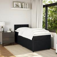 Boxspring met matras fluweel zwart 140x190 cm - thumbnail