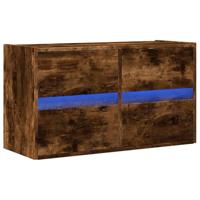 Tv-wandmeubel met LED-verlichting 80x31x45 cm gerookt eiken - thumbnail