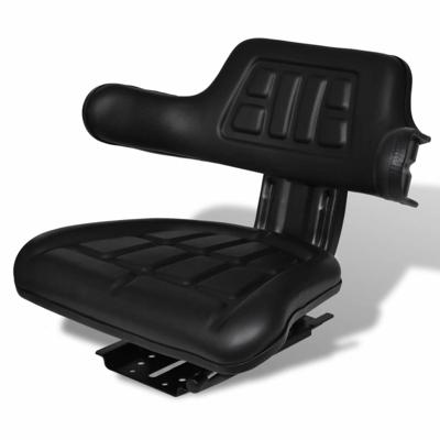 VidaXL Tractorstoel met rugleuning zwart VidaXL Tractorstoel met rugleuning zwart