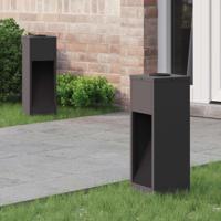 VidaXL Zonne led padverlichting 2 pcs zwart koudgewalst staal - thumbnail