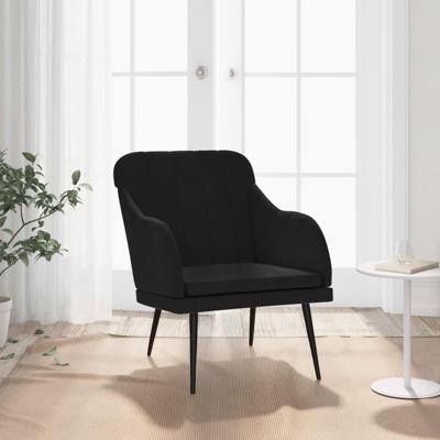 Fauteuil 63x76x80 cm fluweel zwart Fauteuil 63x76x80 cm fluweel zwart
