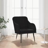 Fauteuil 63x76x80 cm fluweel zwart - thumbnail