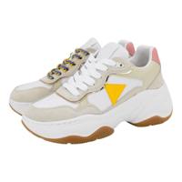 Guess Runner Happy Sneakers Dames Beige/Wit - Maat 40 - Kleur: BeigeWit | Soccerfanshop - thumbnail