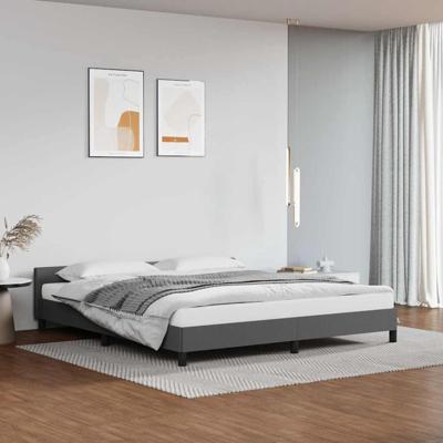 Bedframe met hoofdeinde zonder matras 180x200 cm grijs