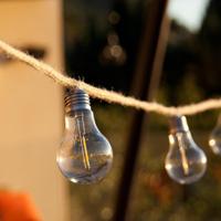 Buitenlichtslinger - LUMISKY - FANTASY CORD - 7,70 m - 10 transparante gloeilampen - warm witte LED - thumbnail