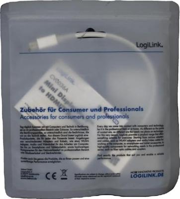 LogiLink CV0036A DisplayPort / HDMI Adapter [1x Mini-DisplayPort stekker - 1x HDMI-bus] Wit 10.00 cm