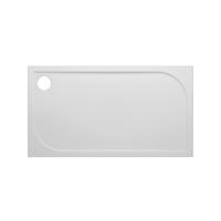 GO by Van Marcke Argon douchebak polybeton gelcoat 100x80x3cm rechthoek afvoer D90mm zonder potenstel wit EBG-1080S - thumbnail