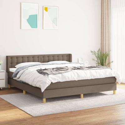 Boxspring met matras stof taupe 180x200 cm