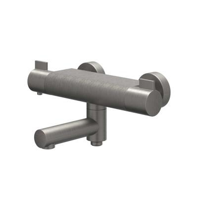 Badthermostaatkraan IVY Pact Opbouw Omstel Met Draaibare Baduitloop Met Omstel Cooltouch Geborsteld Metal Black PVD