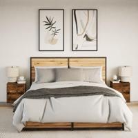 Nachtkastjes met LED's 2 st wandgemonteerd gerookt eikenkleurig - thumbnail