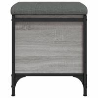 Opbergbankje 42x42x45 cm bewerkt hout grijs sonoma eikenkleurig - thumbnail