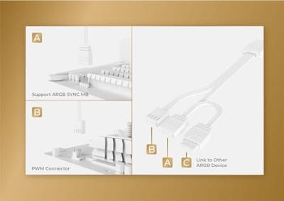 XIGMATEK - Starlink Ultra Arctic (wit) - Pak 3 pc-ventilatoren - 3x120 mm ARGB - 800-2000 RPM - <29,2 dBA - 68,5 CFM - Inclusief hub