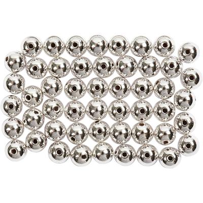 Creativ Company Waskralen, d 5 mm, gatgrootte 0,7 mm, zilver, 100 stuk/ 1 doos