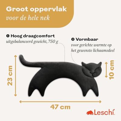 Leschi Verwarmingskussen Clara de Kat - Middernacht Leschi Verwarmingskussen Clara de Kat - Middernacht