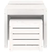3-delige Tuinboxset massief grenenhout wit - thumbnail