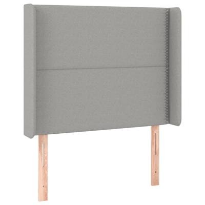 Boxspring met matras stof lichtgrijs 90x190 cm - thumbnail