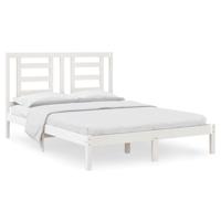 Bedframe zonder matras massief grenenhout wit 140x200 cm - thumbnail