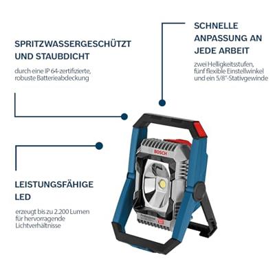 Bosch Blauw GLI 18V-2200 C Professional Accubouwlamp - 0601446501 - thumbnail