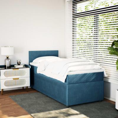 Boxspring met matras fluweel blauw 120x200 cm - thumbnail