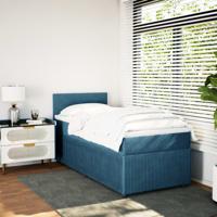 Boxspring met matras fluweel blauw 160x200 cm - thumbnail