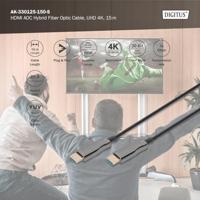 Digitus AK-330125-150-S HDMI-kabel HDMI / Glasvezel Aansluitkabel HDMI-A-stekker, HDMI-A-stekker 15.00 m Zwart 4K UHD - thumbnail