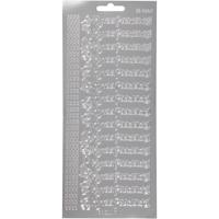 Creativ Company Stickers, hyvaa pääsiäistä, vel 10x23 cm, zilver, 1 vel - thumbnail