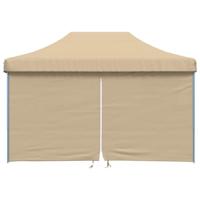 Partytent inklapbaar pop-up met 4 zijwanden beige - thumbnail