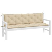 VidaXL Tuinbankkussens 2 st 180x50x7 cm oxford stof beige - thumbnail