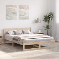 Bedframe met hoofdeinde Naturel 150 x 200 cm Massief grenenhout - thumbnail