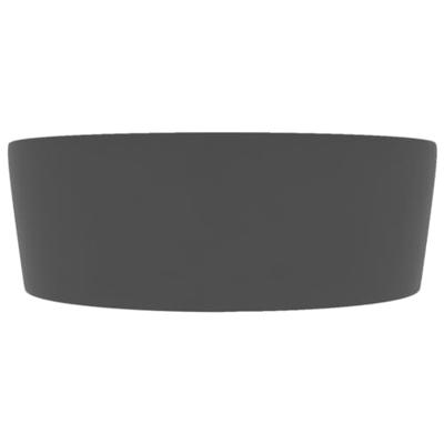 Wastafel met overloop 36x13 cm keramiek mat donkergrijs
