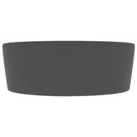 Wastafel met overloop 36x13 cm keramiek mat donkergrijs - thumbnail