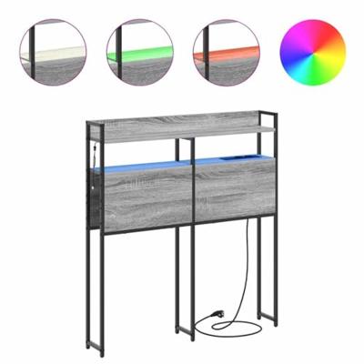 Hoofdbord met plank met opslag Grijs sonoma 100 cm Bewerkt hout