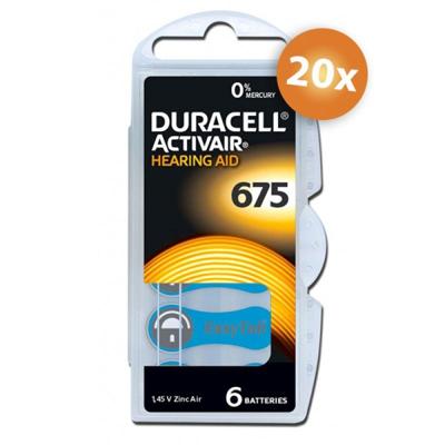Voordeelpak Duracell gehoorapparaat batterijen - Type 675 (blauw) - 20 x 6 stuks Voordeelpak Duracell gehoorapparaat batterijen - Type 675 (blauw) - 20 x 6 stuks