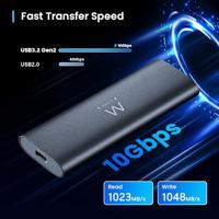 Ewent Externe USB 3.2 Gen2 Behuizing voor M.2 NVMe PCIe SSD, Aluminium Adapter Harde Schijf Behuizing, ondersteunt Key M 2230-2280,snelheid tot 10 Gbps, schroefloos, compatibel met USB-C/A, UASP&TRIM - thumbnail