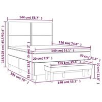 Boxspring met matras stof crèmekleurig 140x190 cm - thumbnail