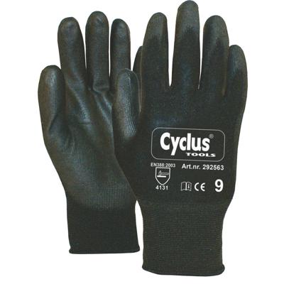 Cycplus werkhandschoen nylon s/7 l+r rode kraag cyclus 292561