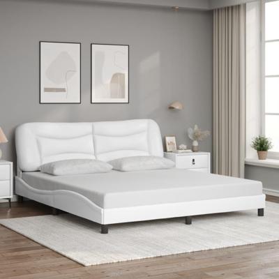 Bedframe zonder matras "Hvar" kunstleer wit 180x200 cm
