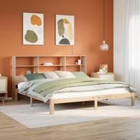 Bed met boekenkast zonder matras massief grenenhout 180x200 cm - thumbnail