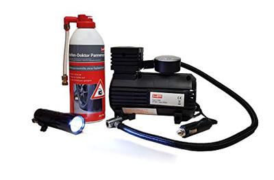 HP bandenreparatie set flat tire set 4 pcs. incl. compressor