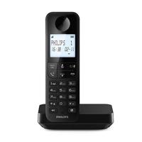 Philips D2701B Draadloze vaste telefoon, 11,6 cm (4,6 inch), verticale microfoon, handsfree, tot 14 uur, geoptimaliseerde antenne, privacy-instellingen, zwart - thumbnail