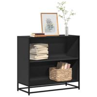 Boekenkast 80,5x35x76 cm bewerkt hout zwart - thumbnail