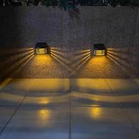 Zwarte solar wandlamp stripe op zonne-energie set van 4 - thumbnail