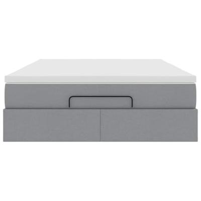 Ottoman bed met matras 140x190cm stof lichtgrijs - thumbnail