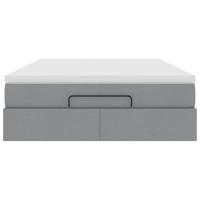 Ottoman bed met matras 140x190cm stof lichtgrijs - thumbnail
