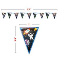 Globos Papieren vlaggenlijn fsc raket ruimte, 3mtr. - thumbnail