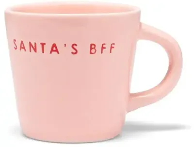 Vondels espressokop keramiek santa&apos;s bff 5.5x7.5cm pink