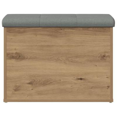 Opbergbankje 62x42x45 cm bewerkt hout artisanaal eikenkleur